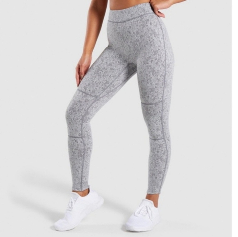 GymShark Fleur‎ Textured Grey Leggings Pants XS